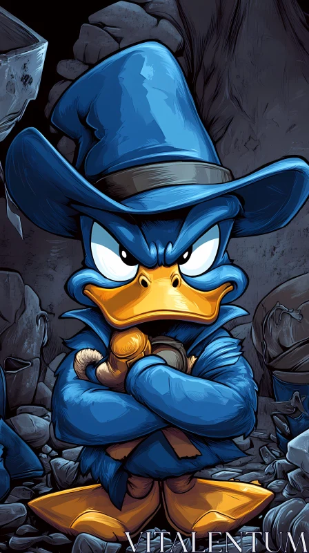 Duck Wizard in Blue AI Image