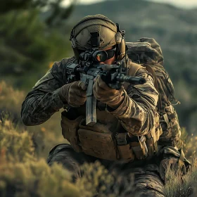 Camouflaged Warrior Ready for Action