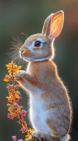 Rabbit in Wildflowers