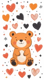 Adorable Bear and Heart Pattern