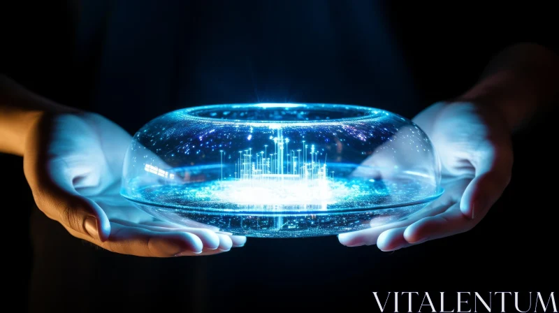 Enchanting Light in a Transparent Glass Bowl - UHD Image AI Image