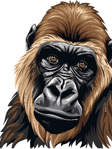 Gorilla Face Illustration for T-Shirt Design