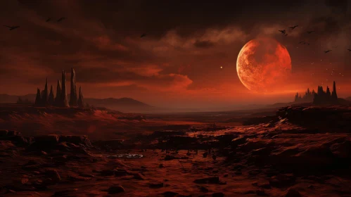 Red Planet: An Alien Landscape with Soft Tonal Colors and Romantic Vistas