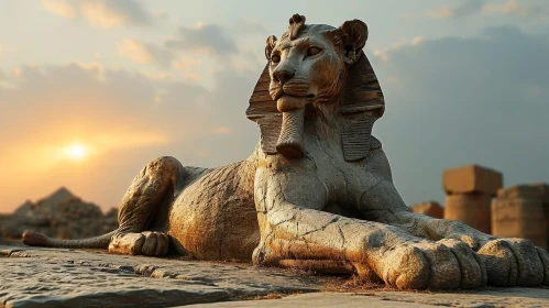 The Sphinx of Giza: A Majestic Limestone Statue in Egypt