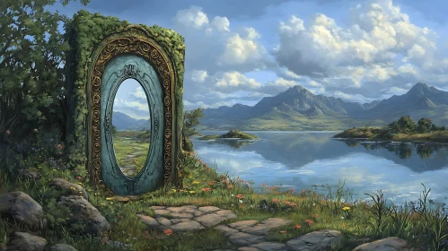 Enchanted Portal Overlooking a Quiet Lake