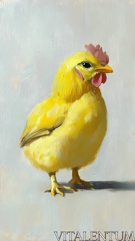 Soft Feathered Chick Art AI Image