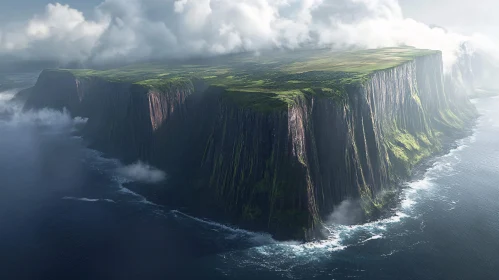 Dramatic Coastal Cliffs on a Remote Island