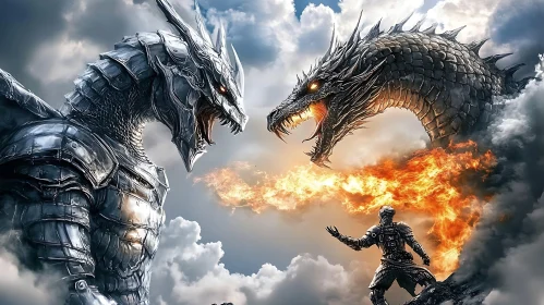 Dragons Duel in the Sky