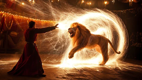 Lion's Fiery Leap