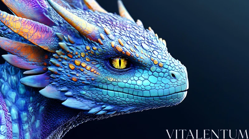 AI ART Dragon Head Close-Up Art