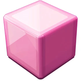 Pink Cube with Glossy Finish
