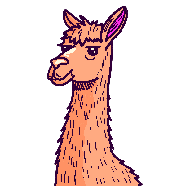 POD Design Quirky Llama Cartoon Design for T-Shirt