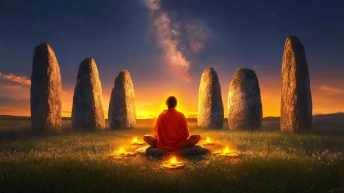 Stone Circle Meditation at Night