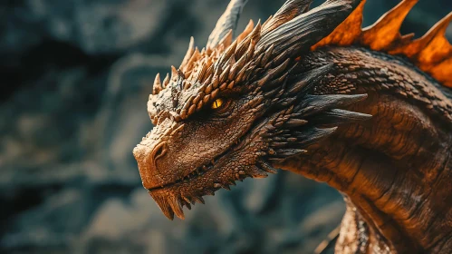 Detailed Dragon Portrait with Golden Eyes