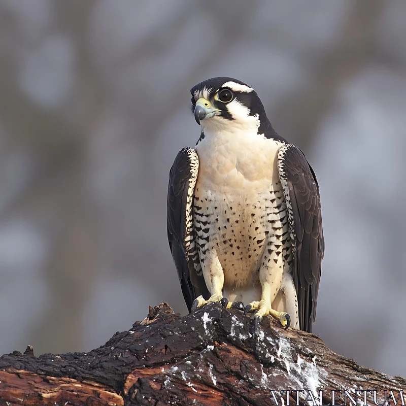 AI ART Peregrine Falcon on a Tree Branch