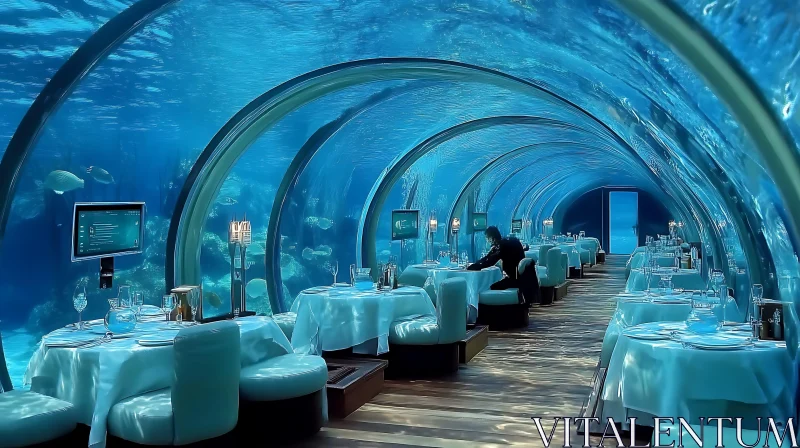 Luxurious Underwater Dining Experience AI Image