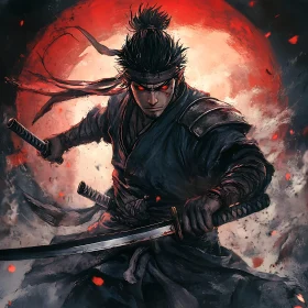 Warrior with Katanas