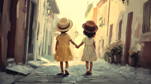 Childhood Friends Walking Together