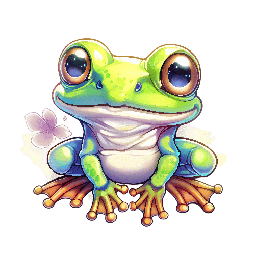 POD Design Cute Cartoon Frog T-Shirt Design for Kids