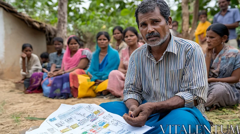 Community Planning Session in Rural Village AI Image