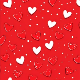 Red Hearts Seamless Pattern