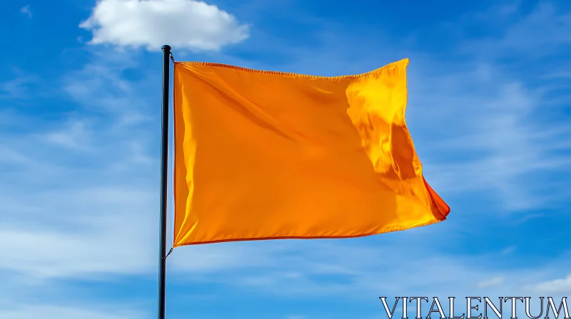 AI ART Bright Flag Against Azure Sky