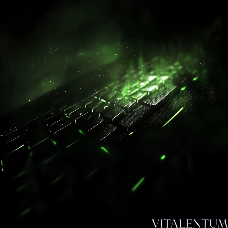 AI ART Illuminated Keyboard with Green Light