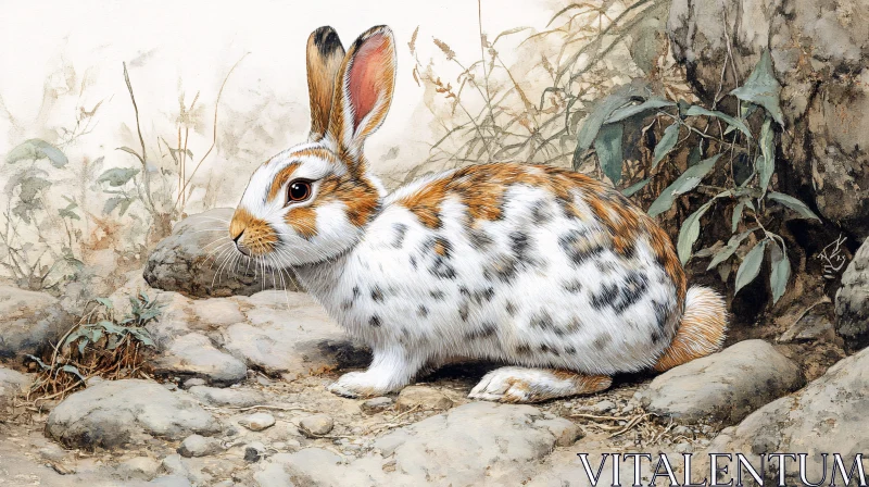 AI ART Illustration of Rabbit in the Wild