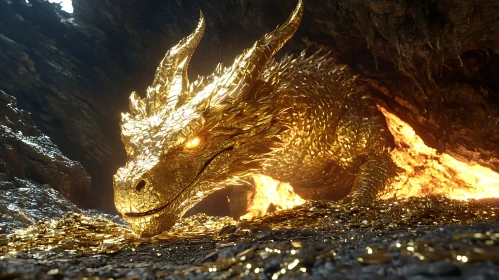 Golden Dragon guarding its Treasure