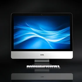 Sleek Desktop Computer with Blue Background