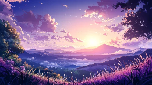 Serene Mountain View at Sunset