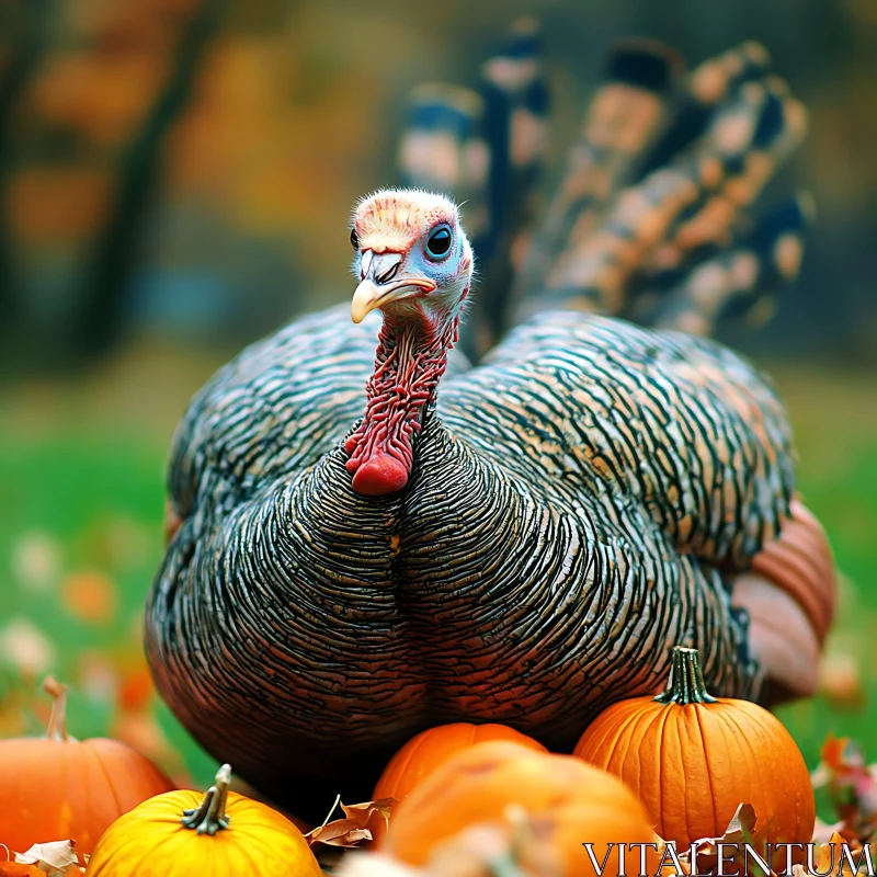 AI ART Thanksgiving Turkey with Pumpkins