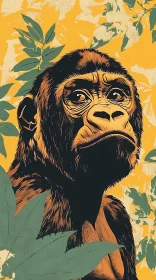 Expressive Monkey Art with Jungle Theme