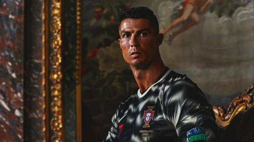 Football Star Cristiano Ronaldo's Intense Moment