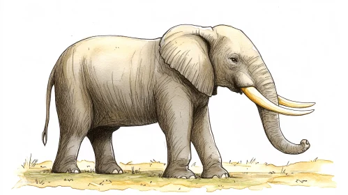 Illustrative Elephant in Habitat