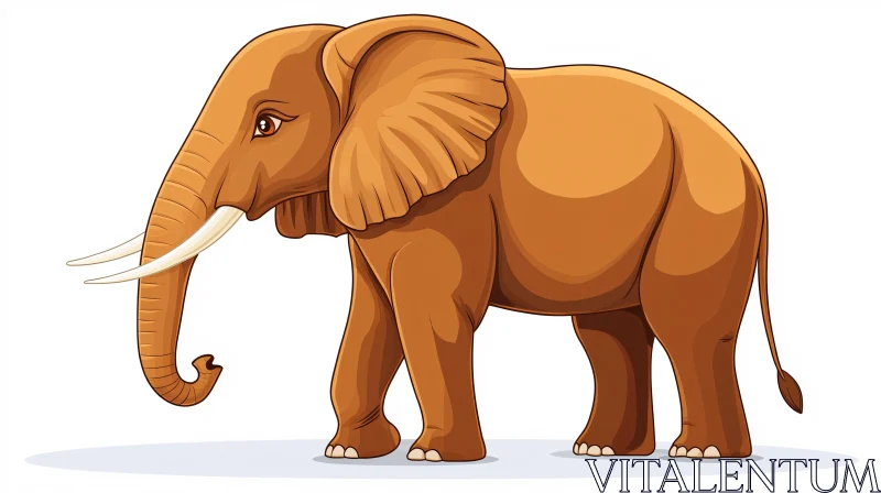 Elephant Cartoon Art AI Image