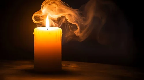 Candlelit Ambiance with Gentle Smoke