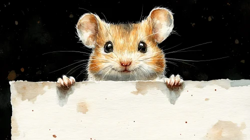 Mouse Peeking Over Page Artwork