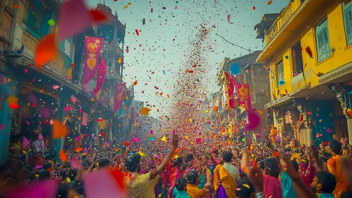 Colorful Street Festival Scene