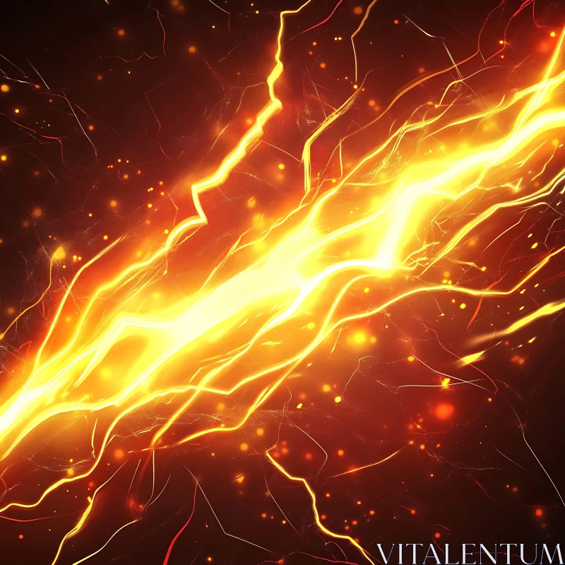 Crackling Electric Fire and Vibrant Lightning AI Image