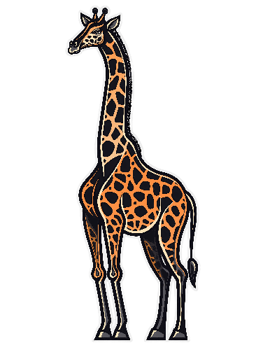 Giraffe Illustration for Nature Enthusiasts POD Design