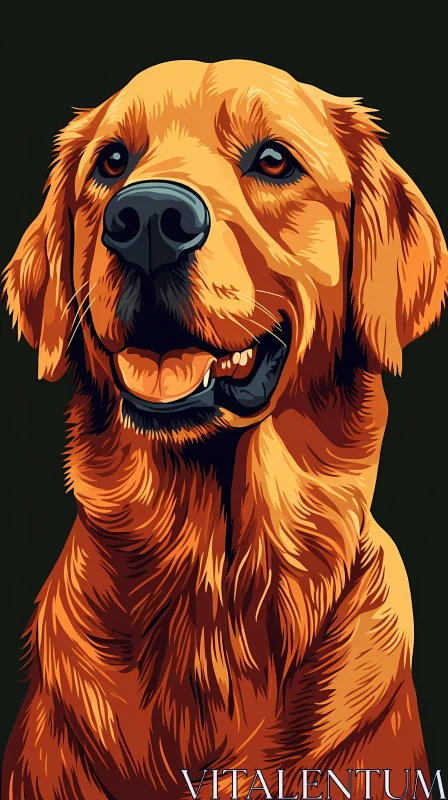 Joyful Dog Art Portrait AI Image