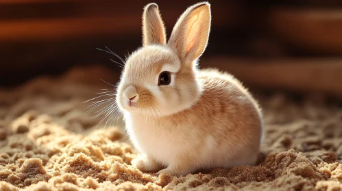 Charming Sand-Dwelling Bunny AI Image