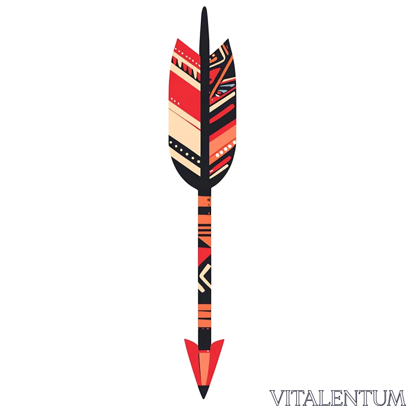 Stylized Arrow with Tribal Ornament AI Image