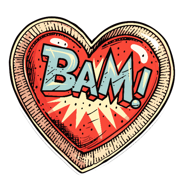 Comic Heart 'BAM!' Design POD Design