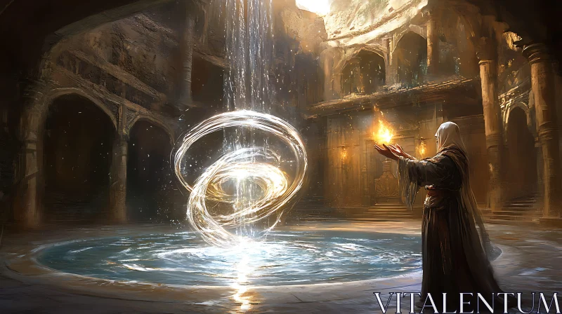 AI ART Ancient Ritual: A Wizard's Magical Act