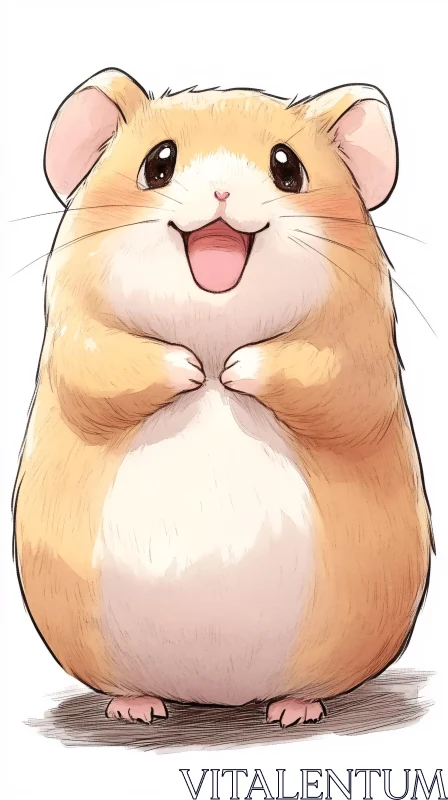 Cute Hamster Drawing AI Image