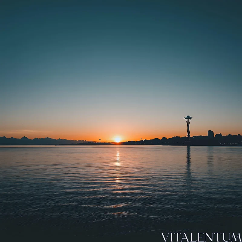 City at Sunset AI Image