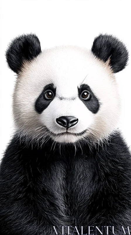 Charming Panda in Black and White AI Image