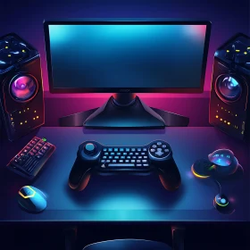 Modern Gaming Environment with RGB Accents